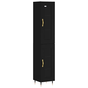 vidaXL Highboard Black 34.5x34x180 cm Engineered Wood