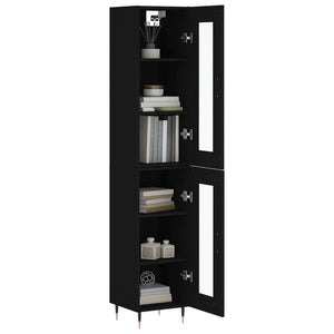 vidaXL Highboard Black 34.5x34x180 cm Engineered Wood