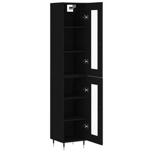 vidaXL Highboard Black 34.5x34x180 cm Engineered Wood