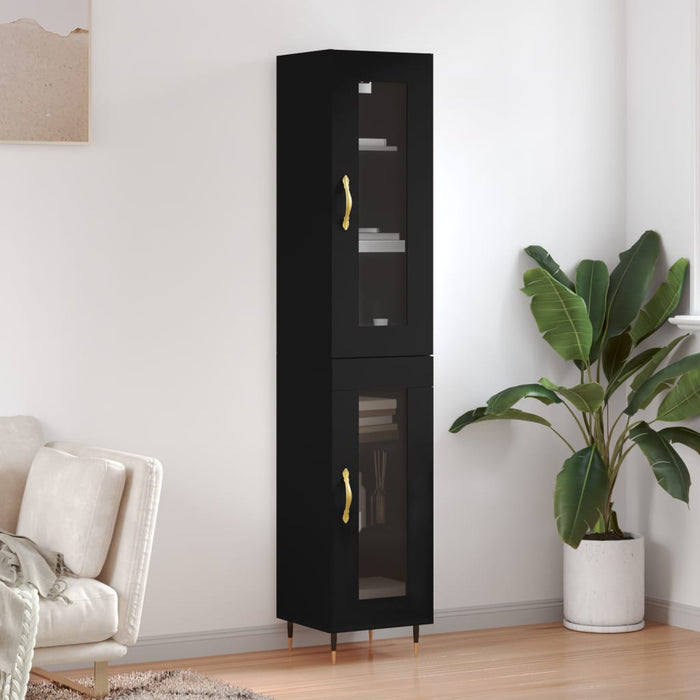 vidaXL Highboard Black 34.5x34x180 cm Engineered Wood