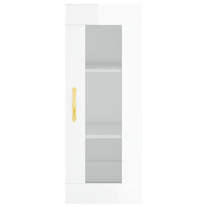 vidaXL Highboard High Gloss White 34.5x34x180 cm Engineered Wood