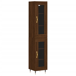 vidaXL Highboard Brown Oak 34.5x34x180 cm Engineered Wood