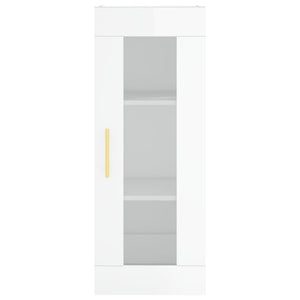 vidaXL Highboard High Gloss White 34.5x34x180 cm Engineered Wood