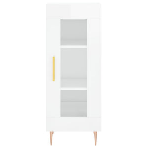 vidaXL Highboard High Gloss White 34.5x34x180 cm Engineered Wood