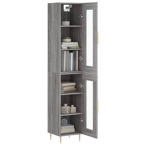 vidaXL Highboard Grey Sonoma 34.5x34x180 cm Engineered Wood