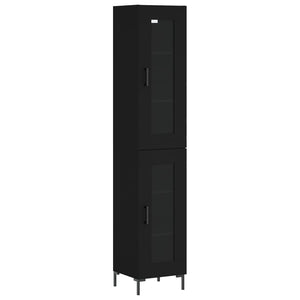 vidaXL Highboard Black 34.5x34x180 cm Engineered Wood