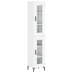 vidaXL Highboard High Gloss White 34.5x34x180 cm Engineered Wood