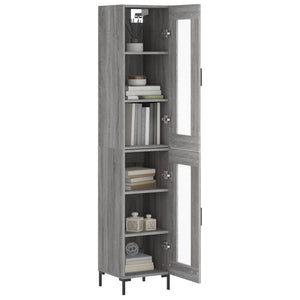 vidaXL Highboard Grey Sonoma 34.5x34x180 cm Engineered Wood