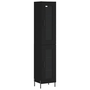 vidaXL Highboard Black 34.5x34x180 cm Engineered Wood