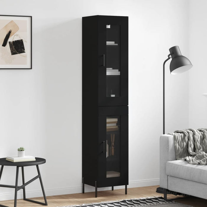 vidaXL Highboard Black 34.5x34x180 cm Engineered Wood