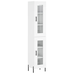 vidaXL Highboard High Gloss White 34.5x34x180 cm Engineered Wood