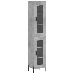 vidaXL Highboard Concrete Grey 34.5x34x180 cm Engineered Wood