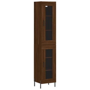 vidaXL Highboard Brown Oak 34.5x34x180 cm Engineered Wood