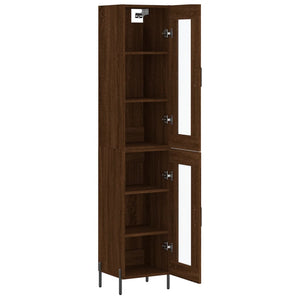 vidaXL Highboard Brown Oak 34.5x34x180 cm Engineered Wood