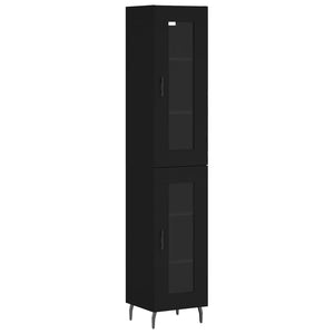 vidaXL Highboard Black 34.5x34x180 cm Engineered Wood