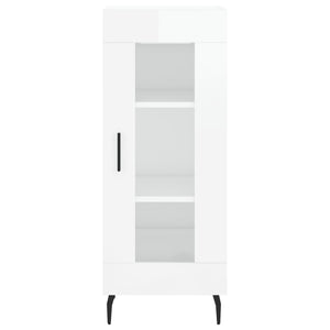 vidaXL Highboard High Gloss White 34.5x34x180 cm Engineered Wood