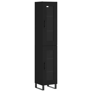 vidaXL Highboard Black 34.5x34x180 cm Engineered Wood