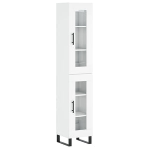 vidaXL Highboard High Gloss White 34.5x34x180 cm Engineered Wood