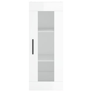 vidaXL Highboard High Gloss White 34.5x34x180 cm Engineered Wood