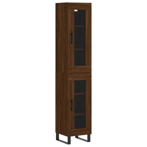 vidaXL Highboard Brown Oak 34.5x34x180 cm Engineered Wood