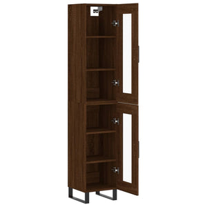 vidaXL Highboard Brown Oak 34.5x34x180 cm Engineered Wood