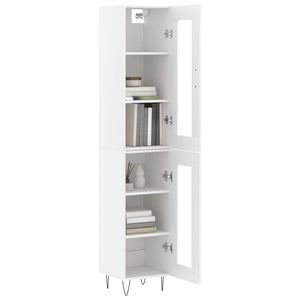 vidaXL Highboard White 34.5x34x180 cm Engineered Wood