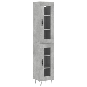 vidaXL Highboard Concrete Grey 34.5x34x180 cm Engineered Wood