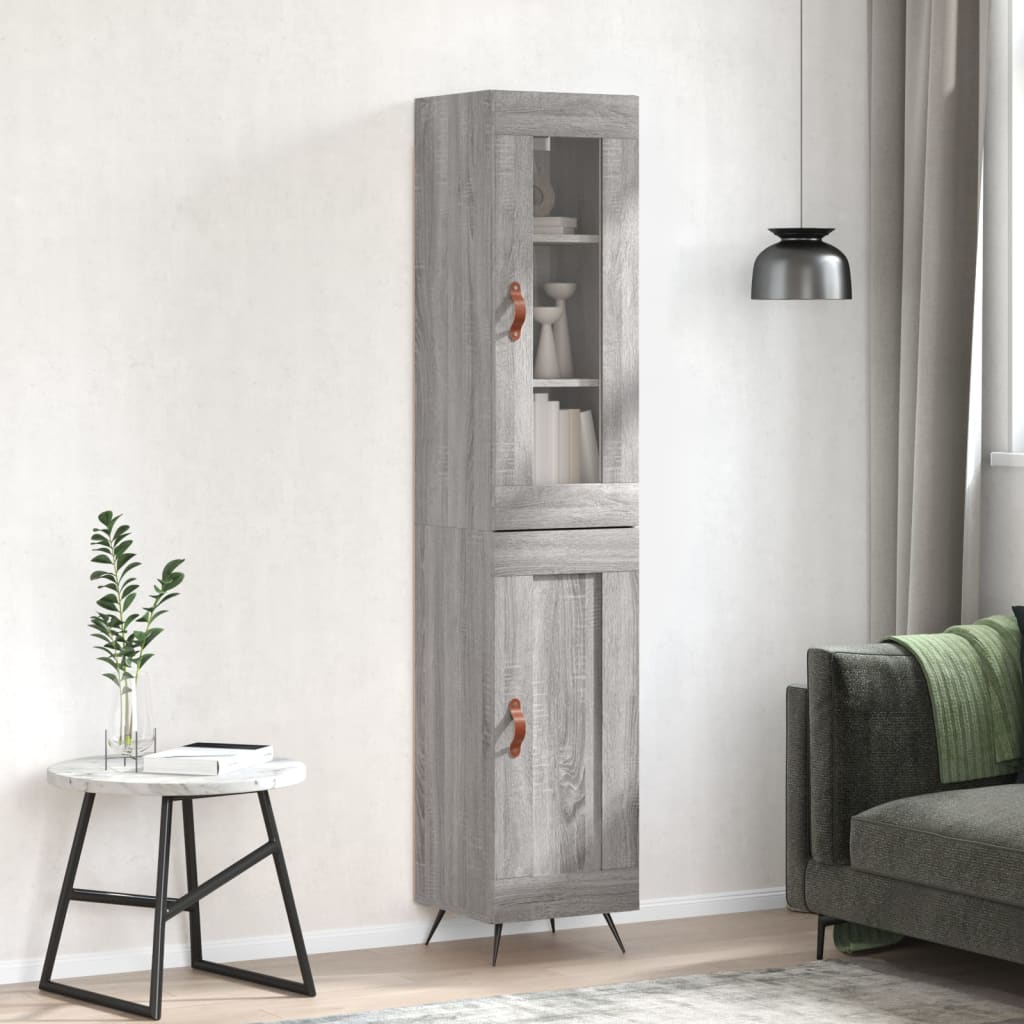 vidaXL Highboard Grey Sonoma 34.5x34x180 cm Engineered Wood