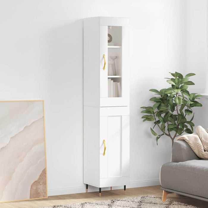 vidaXL Highboard White 34.5x34x180 cm Engineered Wood