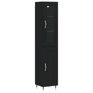 vidaXL Highboard Black 34.5x34x180 cm Engineered Wood