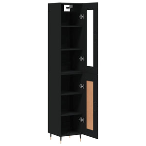 vidaXL Highboard Black 34.5x34x180 cm Engineered Wood