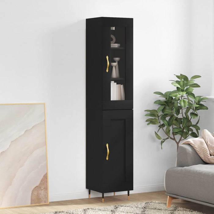 vidaXL Highboard Black 34.5x34x180 cm Engineered Wood