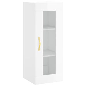 vidaXL Highboard High Gloss White 34.5x34x180 cm Engineered Wood