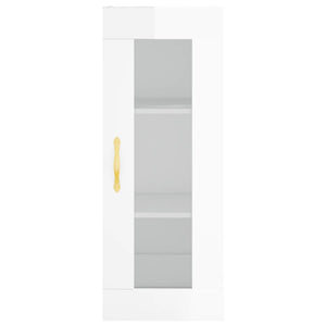 vidaXL Highboard High Gloss White 34.5x34x180 cm Engineered Wood