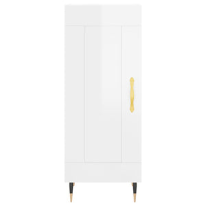 vidaXL Highboard High Gloss White 34.5x34x180 cm Engineered Wood