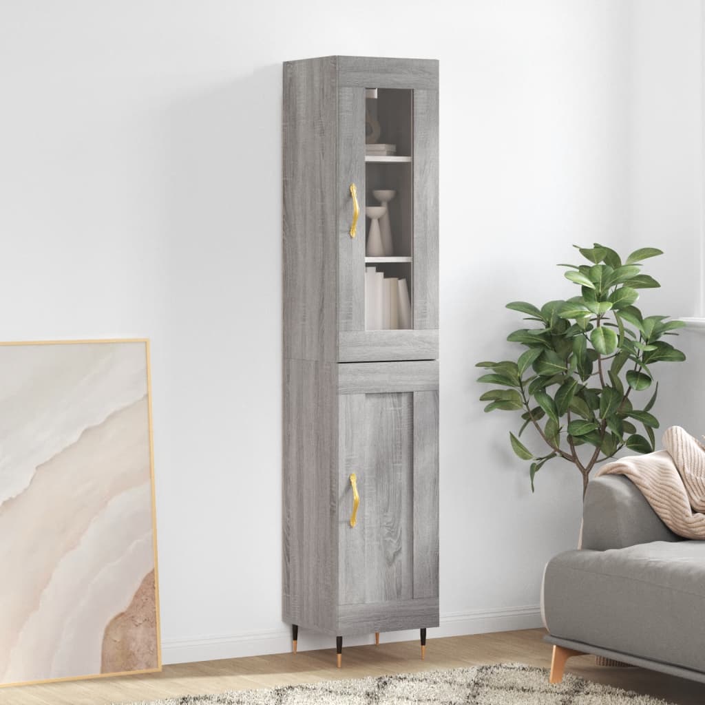 vidaXL Highboard Grey Sonoma 34.5x34x180 cm Engineered Wood