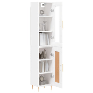 vidaXL Highboard White 34.5x34x180 cm Engineered Wood