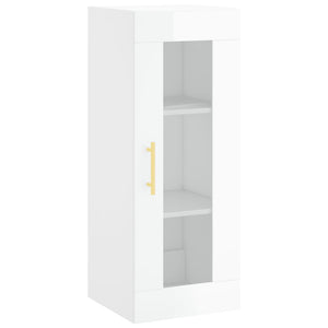 vidaXL Highboard High Gloss White 34.5x34x180 cm Engineered Wood