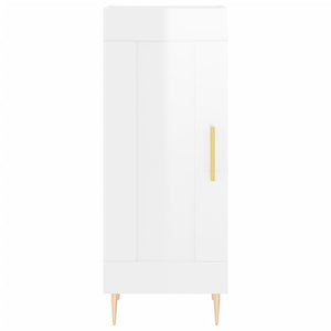 vidaXL Highboard High Gloss White 34.5x34x180 cm Engineered Wood