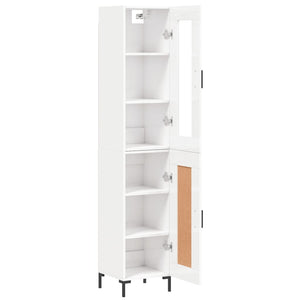 vidaXL Highboard High Gloss White 34.5x34x180 cm Engineered Wood