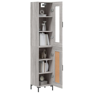 vidaXL Highboard Grey Sonoma 34.5x34x180 cm Engineered Wood