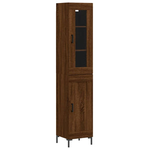 vidaXL Highboard Brown Oak 34.5x34x180 cm Engineered Wood