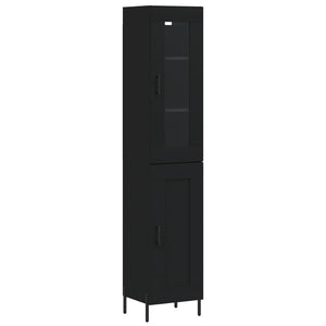 vidaXL Highboard Black 34.5x34x180 cm Engineered Wood