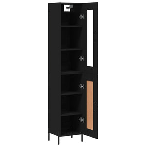 vidaXL Highboard Black 34.5x34x180 cm Engineered Wood