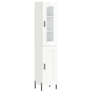 vidaXL Highboard High Gloss White 34.5x34x180 cm Engineered Wood