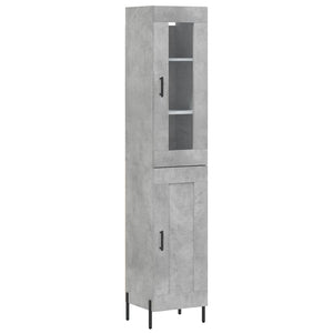 vidaXL Highboard Concrete Grey 34.5x34x180 cm Engineered Wood