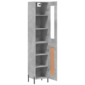 vidaXL Highboard Concrete Grey 34.5x34x180 cm Engineered Wood