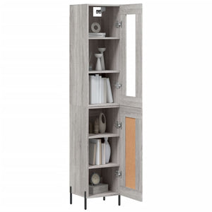 vidaXL Highboard Grey Sonoma 34.5x34x180 cm Engineered Wood