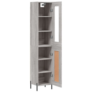 vidaXL Highboard Grey Sonoma 34.5x34x180 cm Engineered Wood