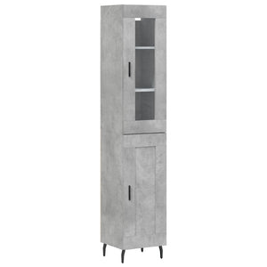 vidaXL Highboard Concrete Grey 34.5x34x180 cm Engineered Wood